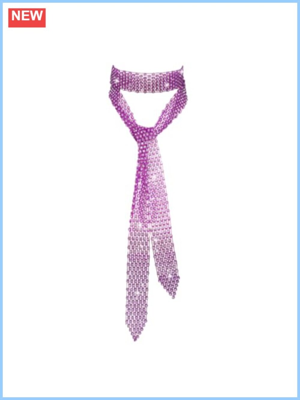 Rhinestone Skinny Neck Scarf Tie Sparkly Long Fashion Scarf for Women
